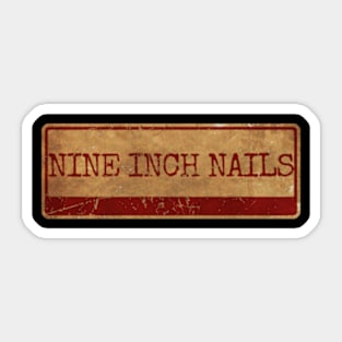 nine inch nails Text gold siple retro, vintage Sticker